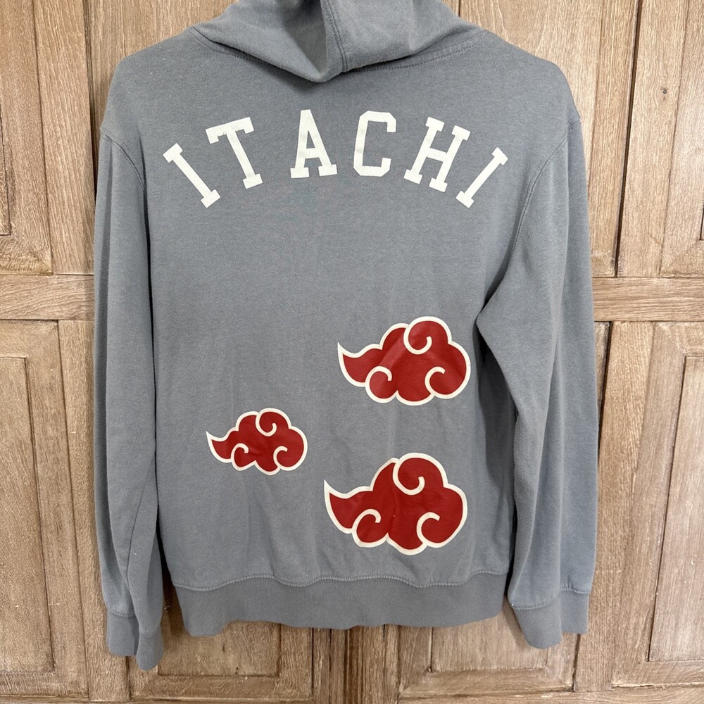 Vintage  2007 Naruto Shippuden Itachi Akatsuki Hoodie Gray Size S/P VIZ Media